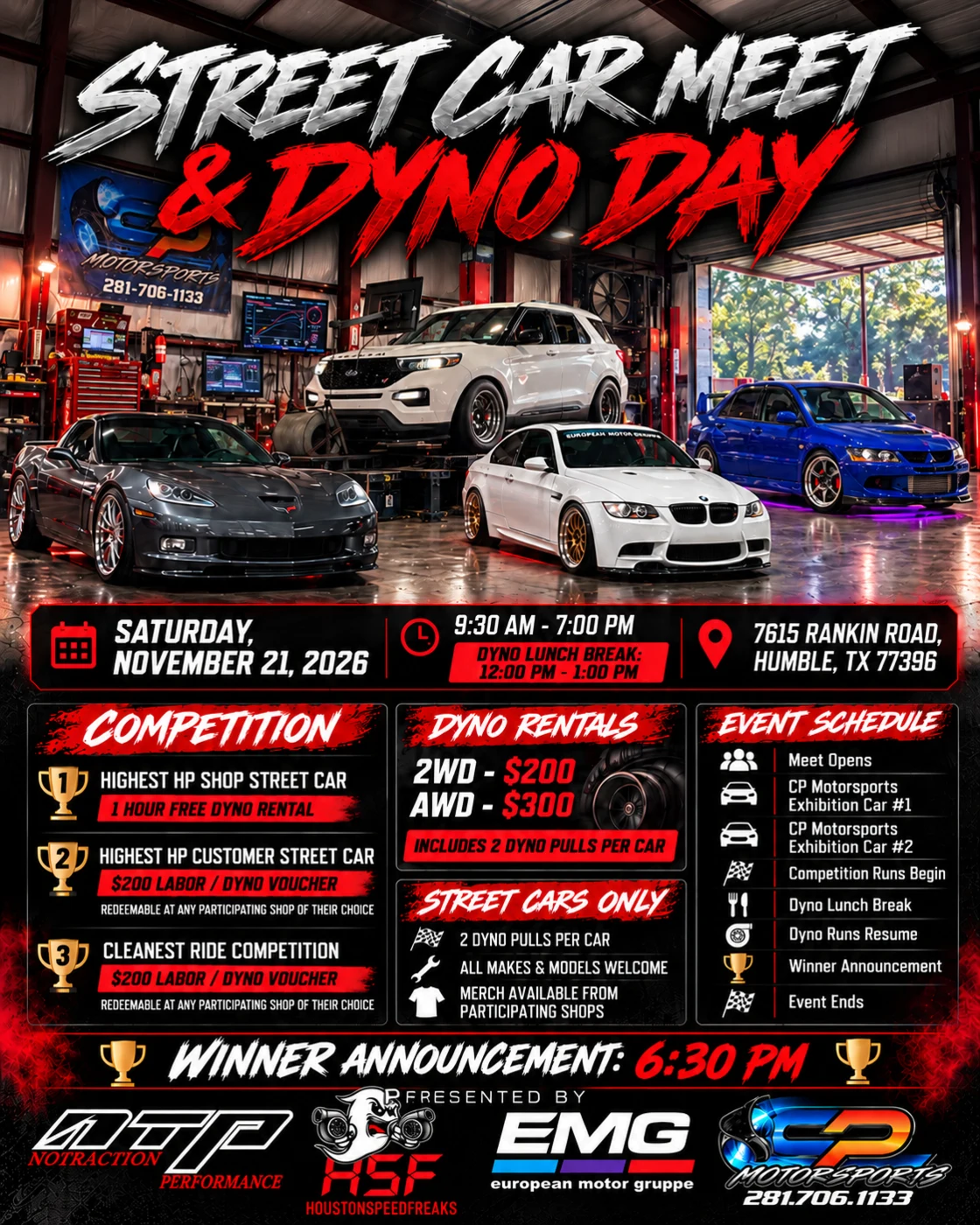 Street Car Meet & Dyno Day event flyer
