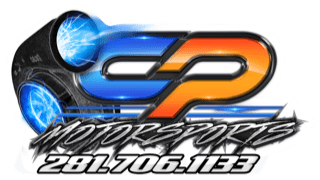 CP Motorsports logo with contact number.