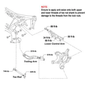 SMY Stealth Heavy Duty Adjustable Rear Lateral Links / Toe Arms Subaru 2022-2026 WRX
